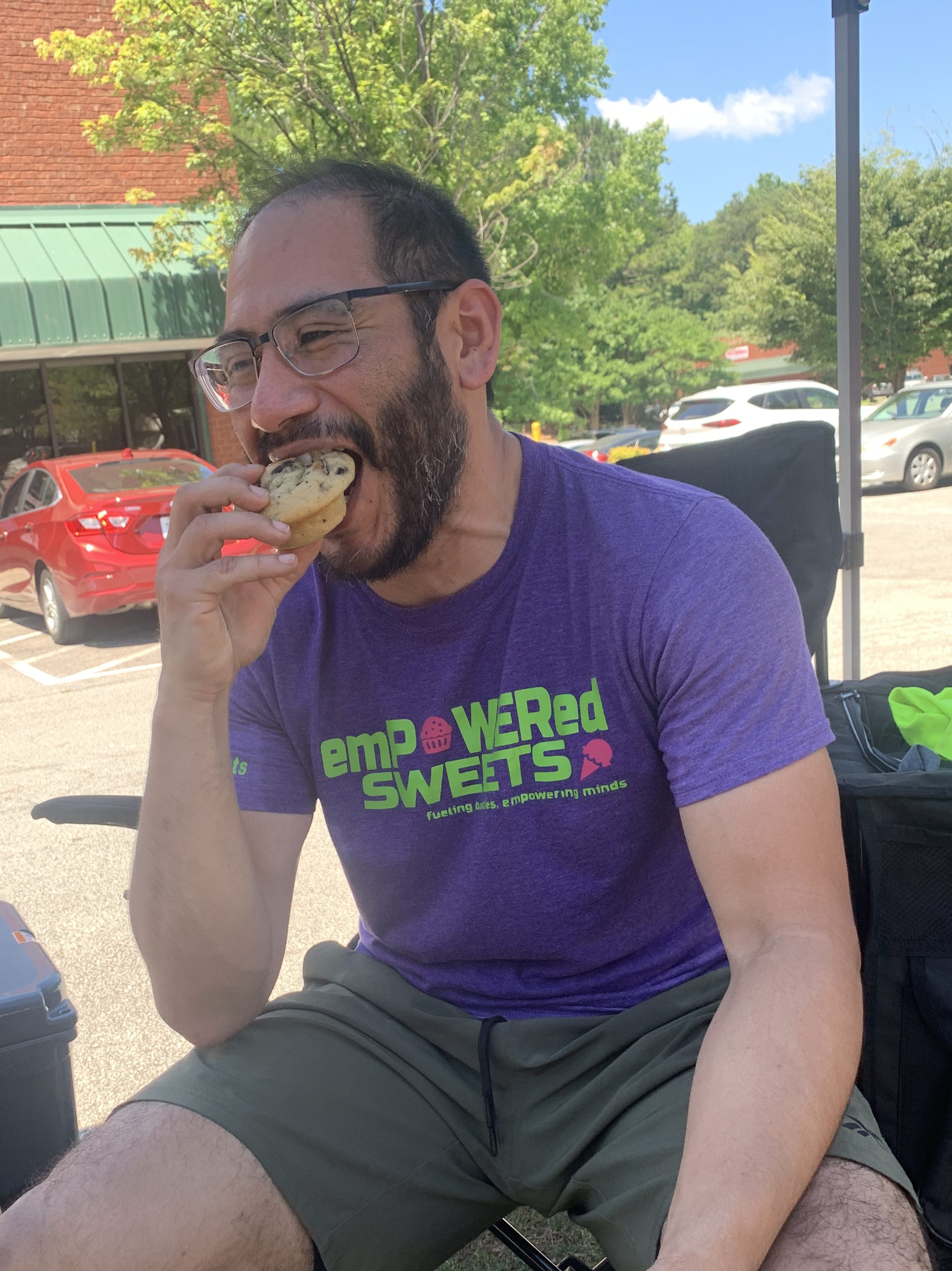 Customer enjoys a high protein snack